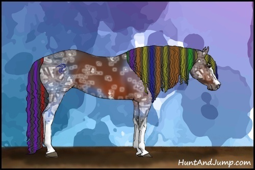 Horse Color:Painted White Spotted Bay Ice