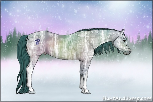 Horse Color:Watercolor White Spotted Brown Ice 