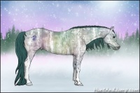 Horse Color:Watercolor White Spotted Brown Ice 