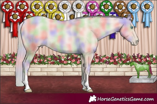 Horse Color:Nacre Gold Cream Champagne Pearl Tobiano 
