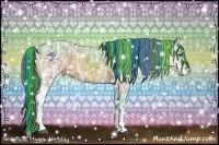Horse Color:Painted Watercolor White Spotted Bay Ice