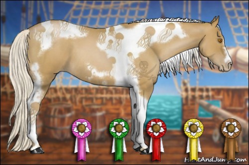 Horse Color:Silver Blue Roan Pearl Tobiano Frame