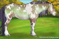 Horse Color:Painted White Spotted Sable Champagne Onyx Varnish 