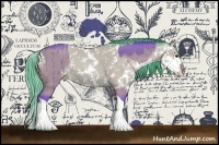 Horse Color:Watercolor Silver Brown Dun Sabino Tobiano  and Watercolor Amber Champagne Sabino 
