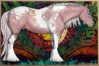 Horse Color:Watercolor Silver Brown Pearl Tobiano