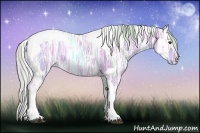 Horse Color:Watercolor White Spotted Silver Bay Ice Tobiano 