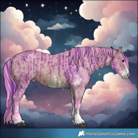 Horse Color:Watercolor White Spotted Chocolate Brown  and Watercolor White Spotted Chocolate Brown 