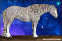 Horse Color:Nacre Watercolor White Spotted Bay Ice Pearl Dun Sabino Rabicano  and Nacre Watercolor White Spotted Bay Ice Pearl Dun Sabino Rabicano 