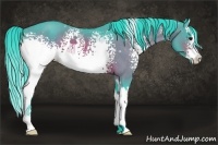 Horse Color:Watercolor White Spotted Bay Splash Brindle