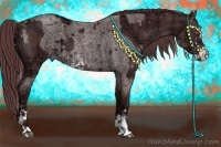 Horse Color:Chocolate Silver Black Chinchilla Ice Tobiano and Chocolate Blue Chinchilla Ice Roan Sabino