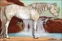 Horse Color:White Spotted Chocolate Palomino Pearl Dun Frame Brindle  and White Spotted Liver Red Dun Pearl Frame Brindle 