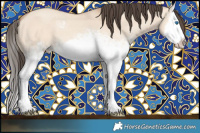 Horse Color:White Spotted Amber Champagne Dun Splash Frame 