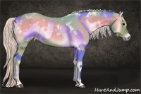 Horse Color:Watercolor White Spotted Silver Bay Onyx  and Watercolor White Spotted Silver Blue Onyx 