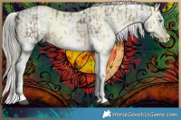 Horse Color:White Spotted Liver Chestnut Mushroom Sabino Splash  and White Spotted Liver Chestnut Mushroom Sabino Splash Snowflake Varnish