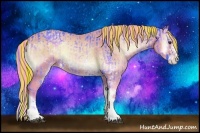 Horse Color:Painted Watercolor White Spotted Liver Red Onyx Splash  and Painted Watercolor White Spotted Amber Champagne Onyx Splash Frame 