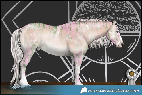 Horse Color:Watercolor White Spotted Silver Brown Chinchilla Onyx Sabino Splash Frame Brindle  and Watercolor White Spotted Silver Brown Chinchilla Onyx Sabino Splash Brindle 