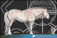 Horse Color:Watercolor White Spotted Silver Brown Chinchilla Onyx Sabino Splash Frame Brindle and Watercolor White Spotted Silver Brown Chinchilla Onyx Sabino Splash Brindle