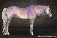 Horse Color:Watercolor White Spotted Silver Brown Onyx  and Watercolor White Spotted Silver Blue Onyx Frame 