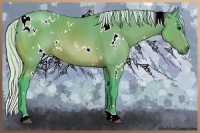 Horse Color:Watercolor White Spotted Silver Bay 