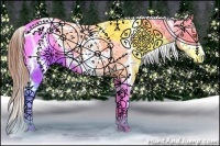 Horse Color:White Spotted Sable Champagne Splash Appaloosa 