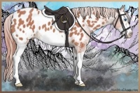 Horse Color:Watercolor Chestnut Splash Frame Appaloosa 