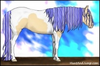 Horse Color:Painted Silver Amber Champagne Dun Tobiano