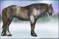 Horse Color:Nacre White Spotted Blue Onyx Ice