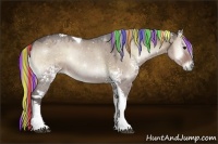 Horse Color:Painted White Spotted Silver Grullo Onyx Tobiano 