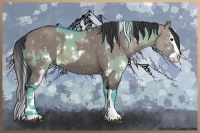 Horse Color:Watercolor White Spotted Silver Grullo  and Painted White Spotted Grullo Splash 