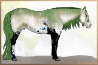 Horse Color:Watercolor White Spotted Liver Red Onyx Ice Rabicano 