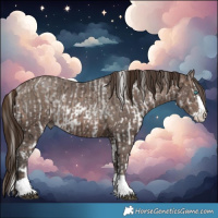 Horse Color:Liver Red Dun Ice Pearl Mushroom Splash Tobiano Brindle and Gray Brown Ice Pearl Mushroom Rabicano