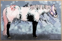 Horse Color:Watercolor White Spotted Chestnut Varnish 