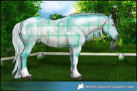 Horse Color:Watercolor Plaid  White Spotted Silver Brown Chinchilla Dun Tobiano 