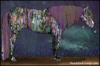 Horse Color:Watercolor Liver Chestnut Ice Sabino Splash  and Nacre Liver Chestnut Ice Sabino Splash 