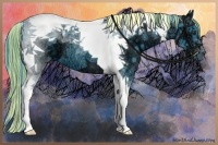 Horse Color:Painted Watercolor Liver Chestnut Ice Tobiano 