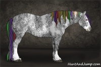 Horse Color:Painted White Spotted Bay Chinchilla Ice Sabino Splash 