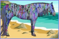 Horse Color:Watercolor Smoky Black Ice Sabino  and Nacre Smoky Black Ice Sabino Rabicano 