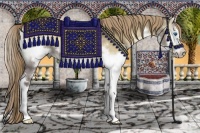 Horse Color:Liver Red Dun Roan Onyx Splash Frame