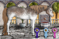 Horse Color:White Spotted Liver Red Roan Rabicano