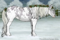 Horse Color:Watercolor White Spotted Cremello Ice Onyx Splash