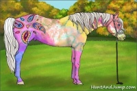 Horse Color:Chocolate Palomino Dun Sabino Splash Frame 