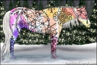 Horse Color:White Spotted Silver Sable Champagne Dun Sabino Splash 