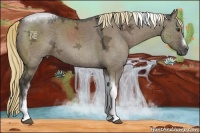 Horse Color:Liver Red Dun Ice Tobiano Frame Rabicano