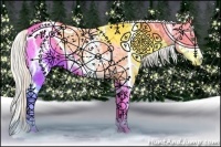 Horse Color:White Spotted Silver Sable Champagne Dun Sabino Splash 