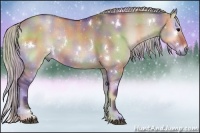 Horse Color:Nacre White Spotted Silver Grullo Onyx Sabino Rabicano