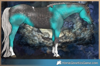 Horse Color:Silver Black Chinchilla Tobiano 