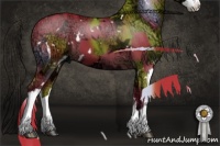 Horse Color:Watercolor White Spotted Chocolate Palomino Ice Sabino Splash  and Watercolor White Spotted Liver Chestnut Ice Sabino Splash 