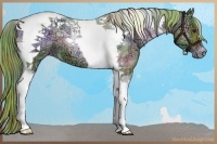 Horse Color:Nacre Watercolor Liver Red Onyx Ice Tobiano