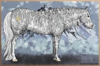 Horse Color:Silver Blue Onyx Chinchilla Ice  and White Spotted Cremello Chinchilla Ice Onyx Splash 
