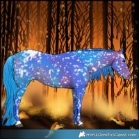 Horse Color:Watercolor White Spotted Bay Snowflake Varnish 